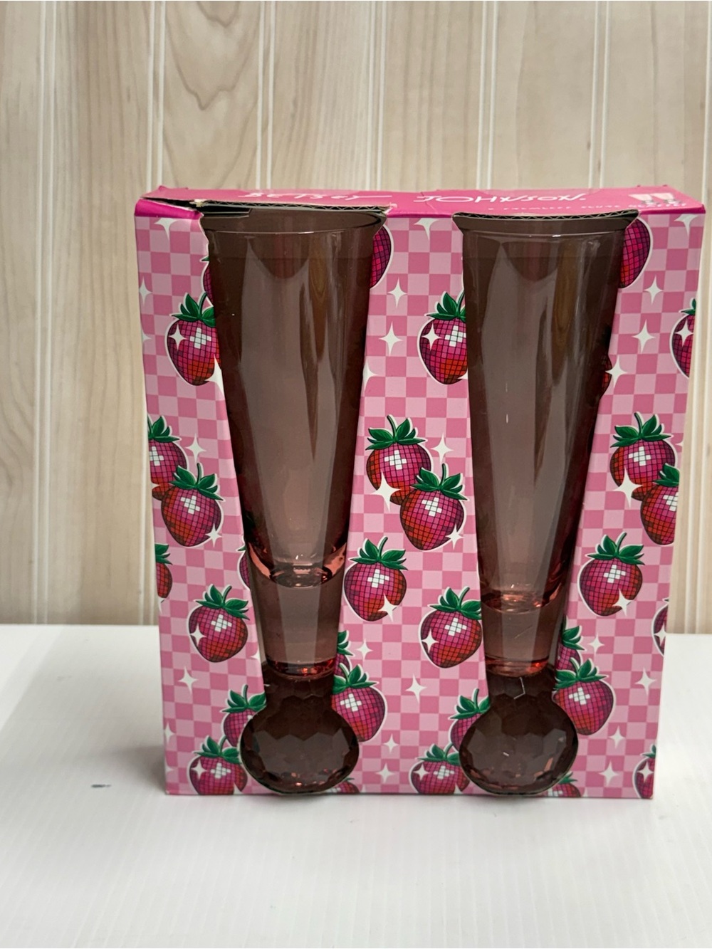 Betsey Johnson Pink-Brown Glass Vase Pair